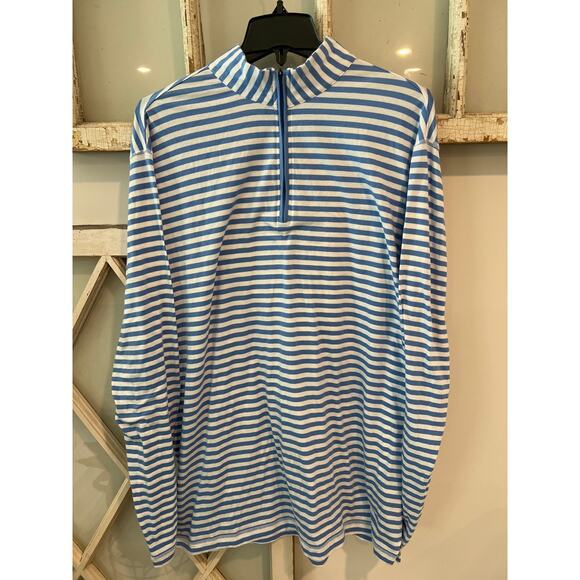 Oliver Ridley size large striped 1/4 zip pullover - Picture 1 of 3